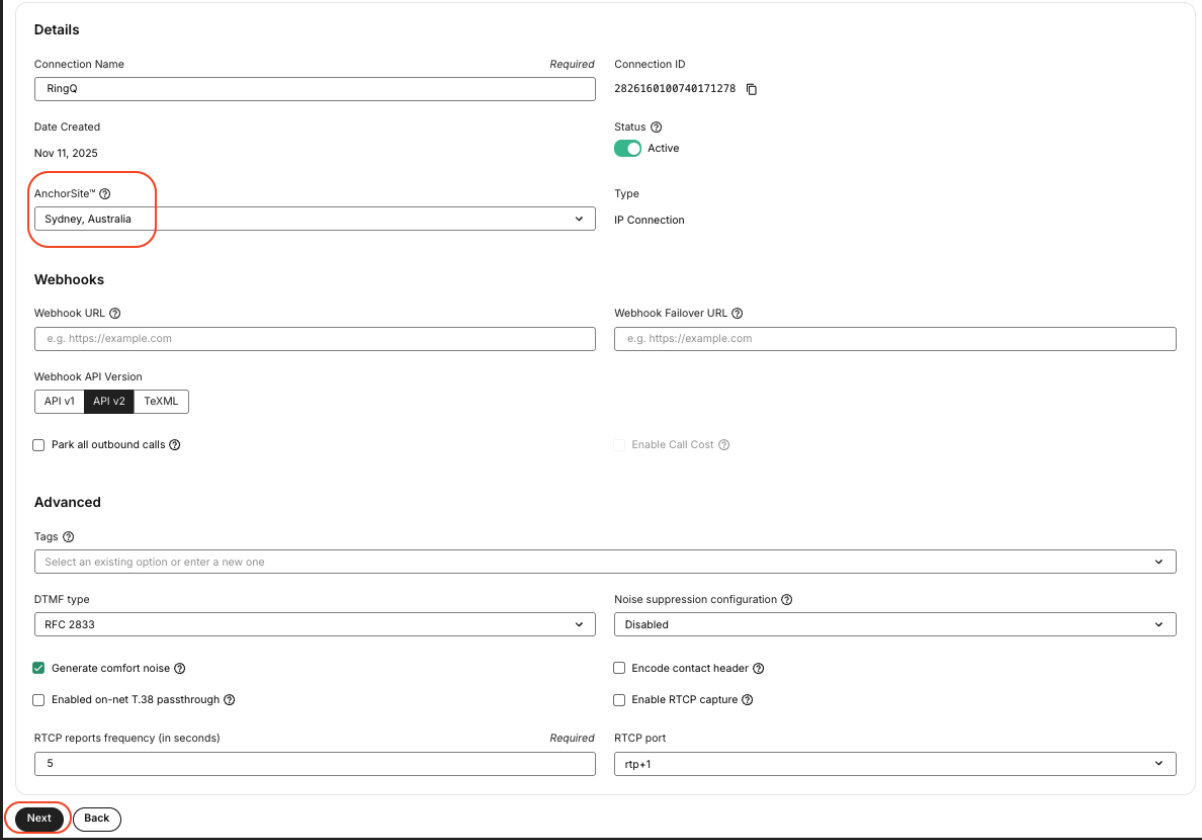 Telnyx SIP Trunk configuration
